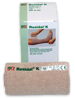 Бинт Розидал (Rosidal) компрессионный поддерживающий и фиксирующий, эластичный, малого растяжения, 10см х5м (1шт в пакете, 22251_1шт) — фото 1