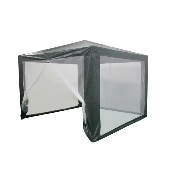 Павильон садовый 3x3 м зелёный антимоскитная сетка