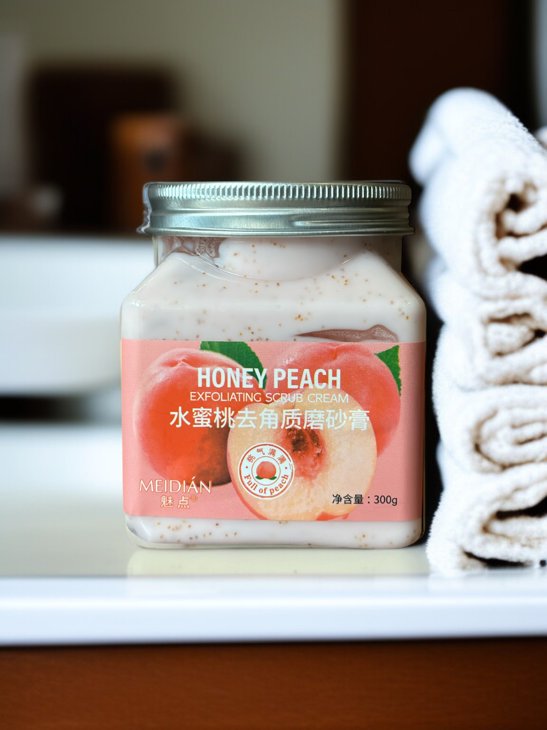 Скраб для тела и лица очищающий пилинг Body Scrub Peach, 300 мл