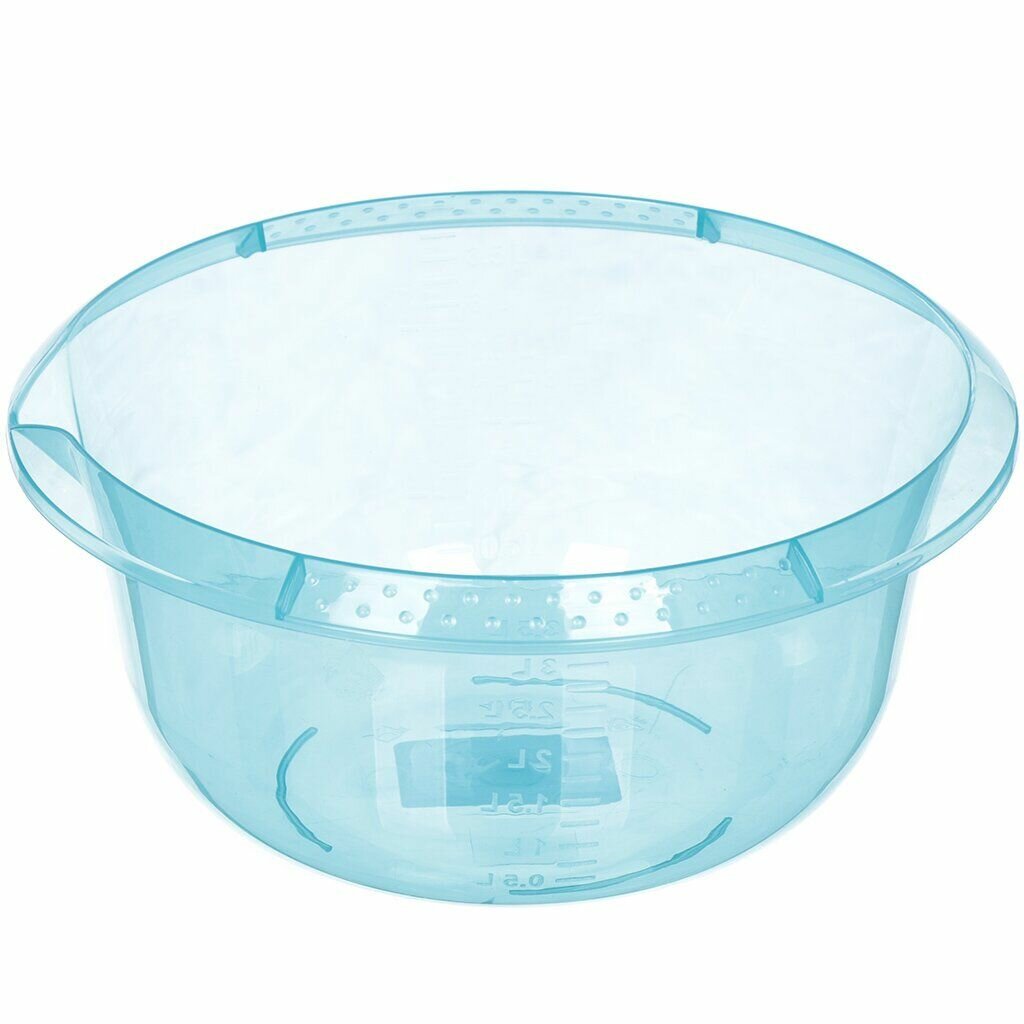 Миска Виолет пластиковая  круглая  12 5 см  4 л  с делением  голубая