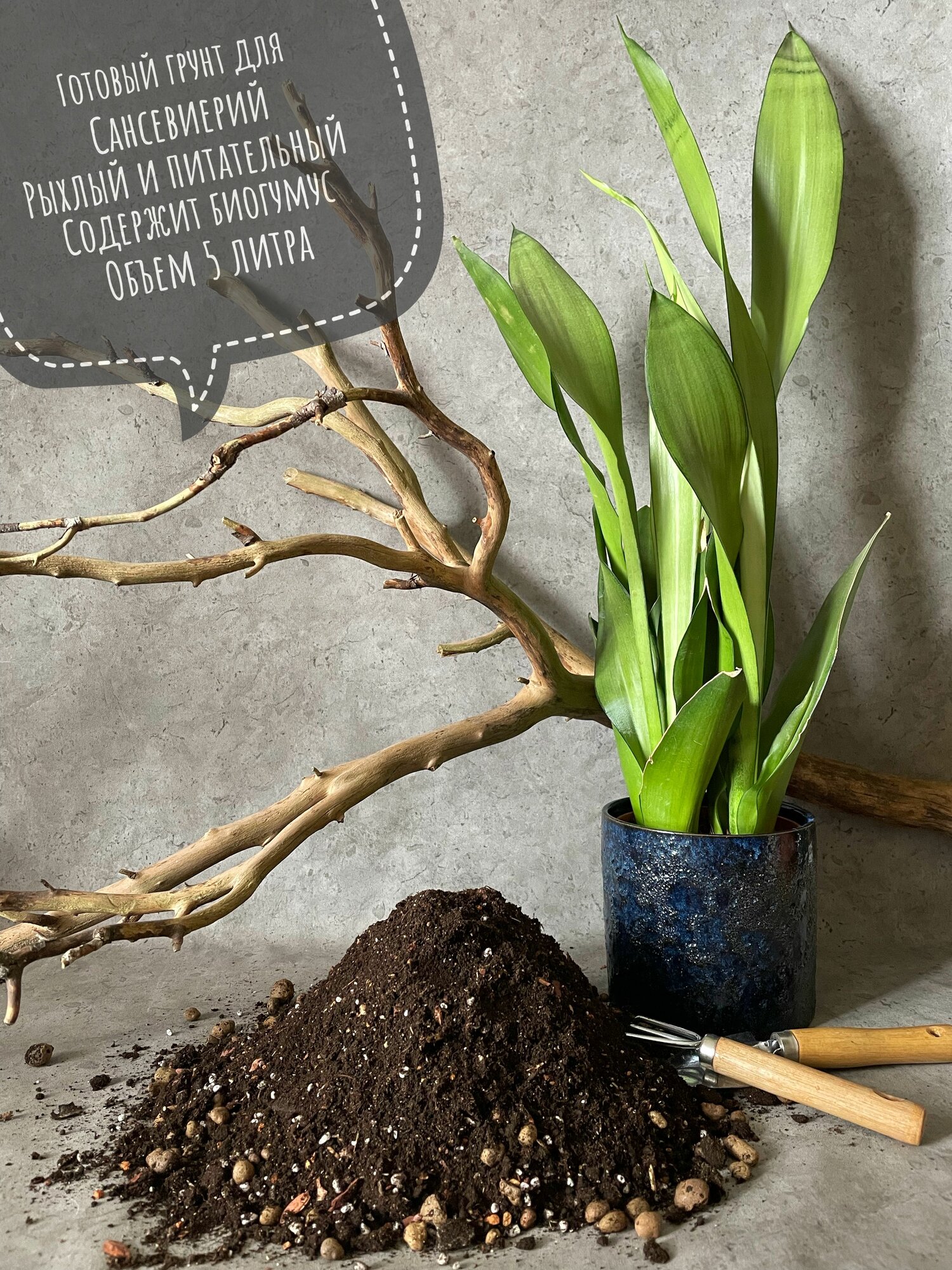 Премиум грунт для Сансевиерий и кактусов 5л с биогумусом Terracotta Plants