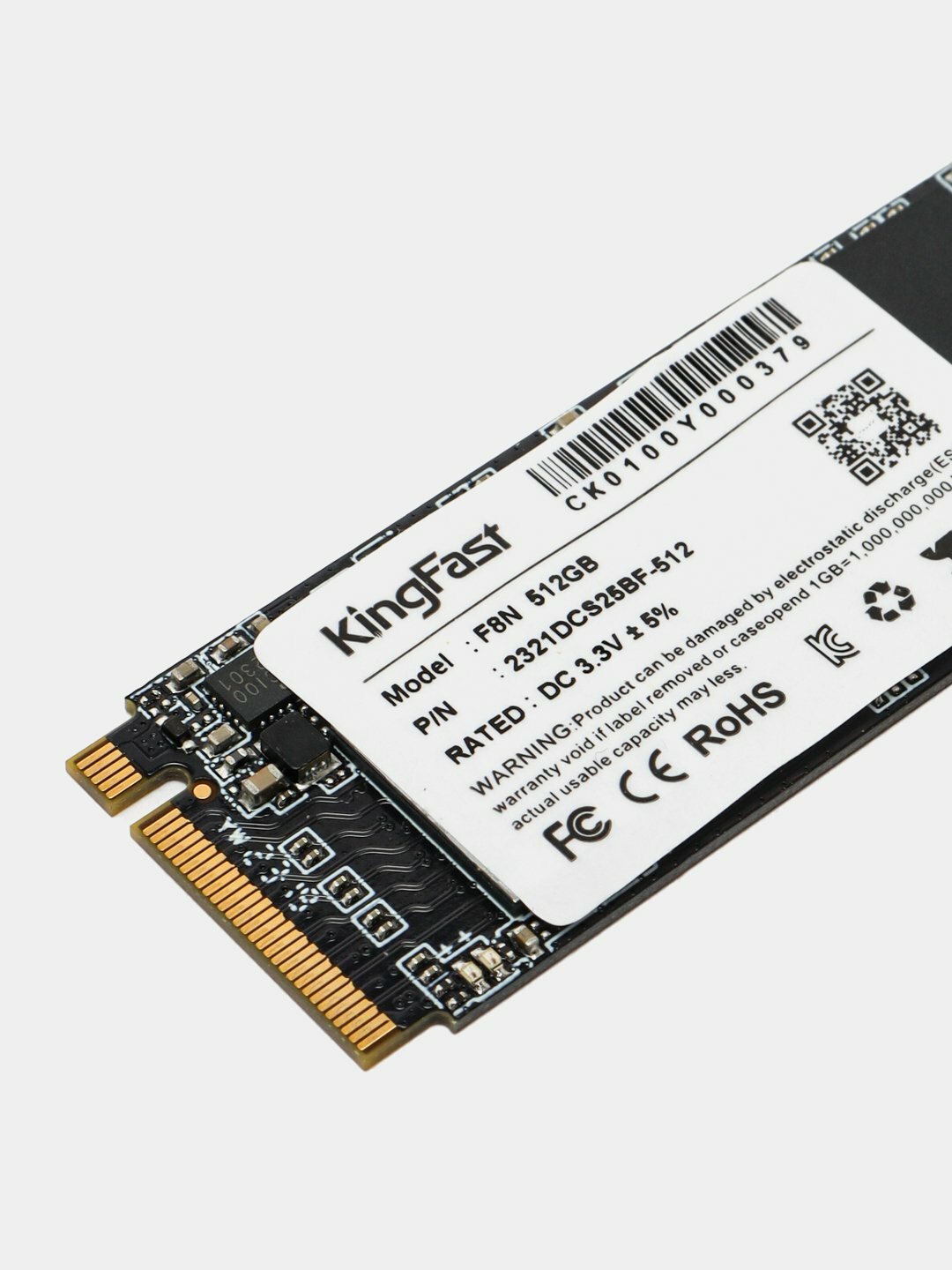 Накопитель KingFast, форм-фактор M.2, 512 ГБ, поддержка TRIM, PCIe Gen 3, 7400Мб/с