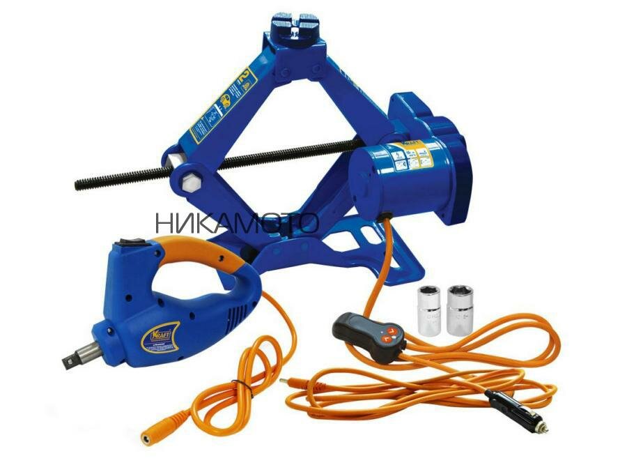 KRAFT KT850001 Домкрат электрический 2 т. с гайковертом (в кейсе)