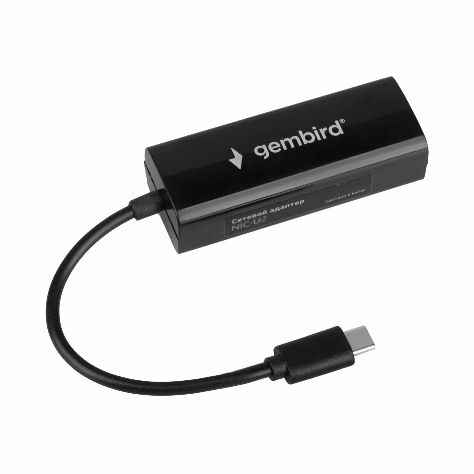 Сетевой адаптер Gembird NIC-U10 100 Mbps RJ-45 USB Type-C черный