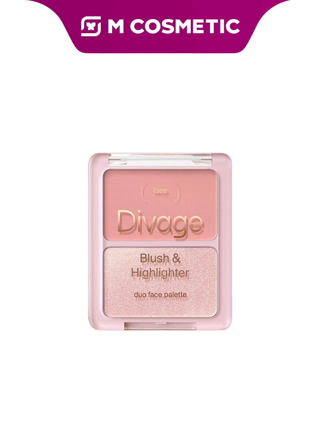 Палетка для макияжа DIVAGE Duo Face Palette 02, с эффектом сияния