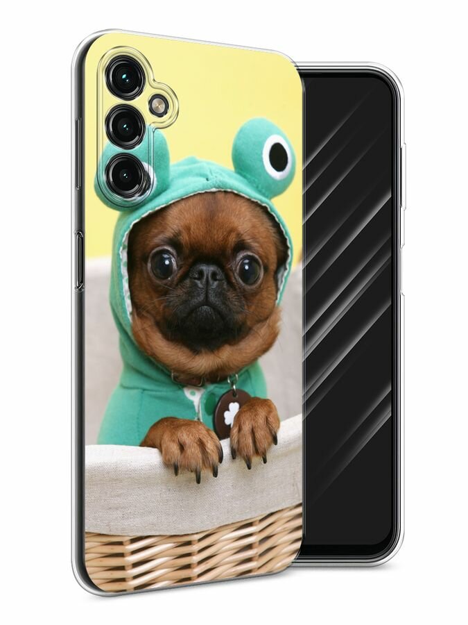 Чехол на Samsung Galaxy A14 4G / Галакси A14 4G с принтом "Собачка в шапке лягушки"