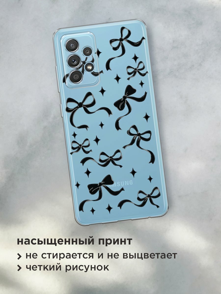 Чехол на Samsung Galaxy A52/A52s / Самсунг Галакси А52/A52s с принтом "Милые чёрные бантики 4" — фото 1