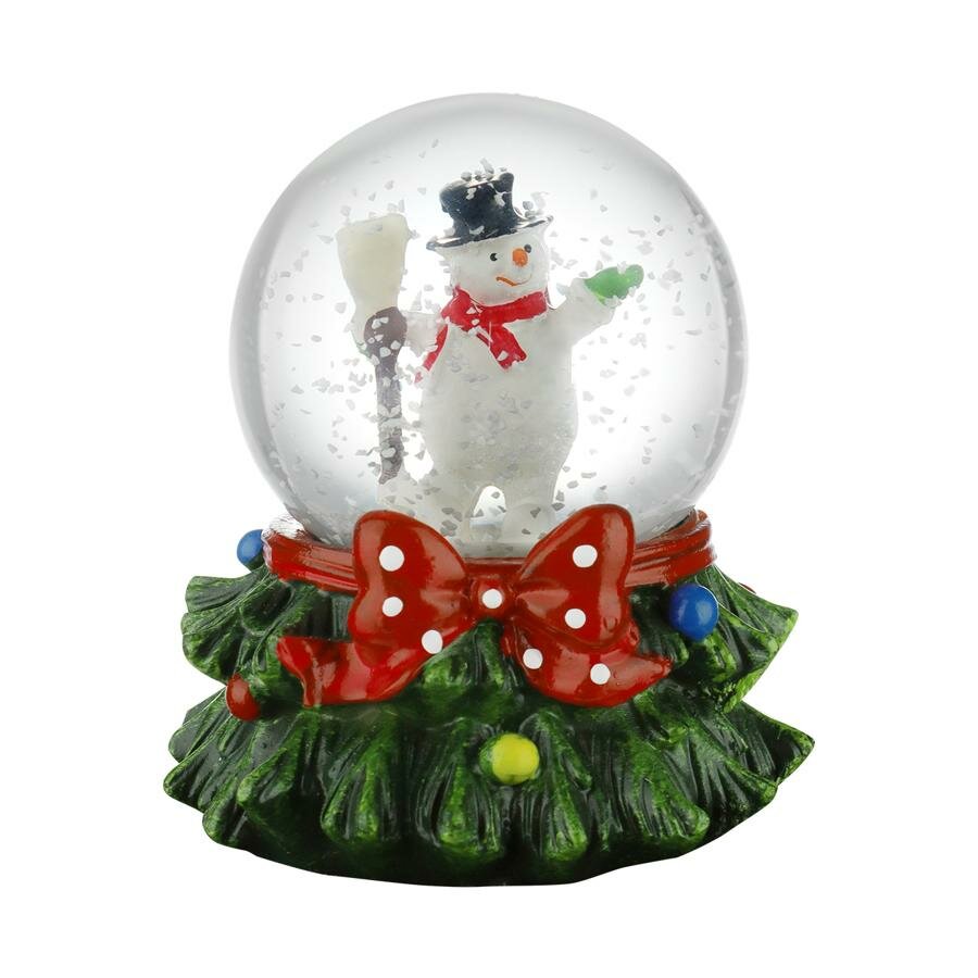 Сувенир новогодний миленд снежный шар радостный снеговик 8 х10 см d=6.5 см т-9876