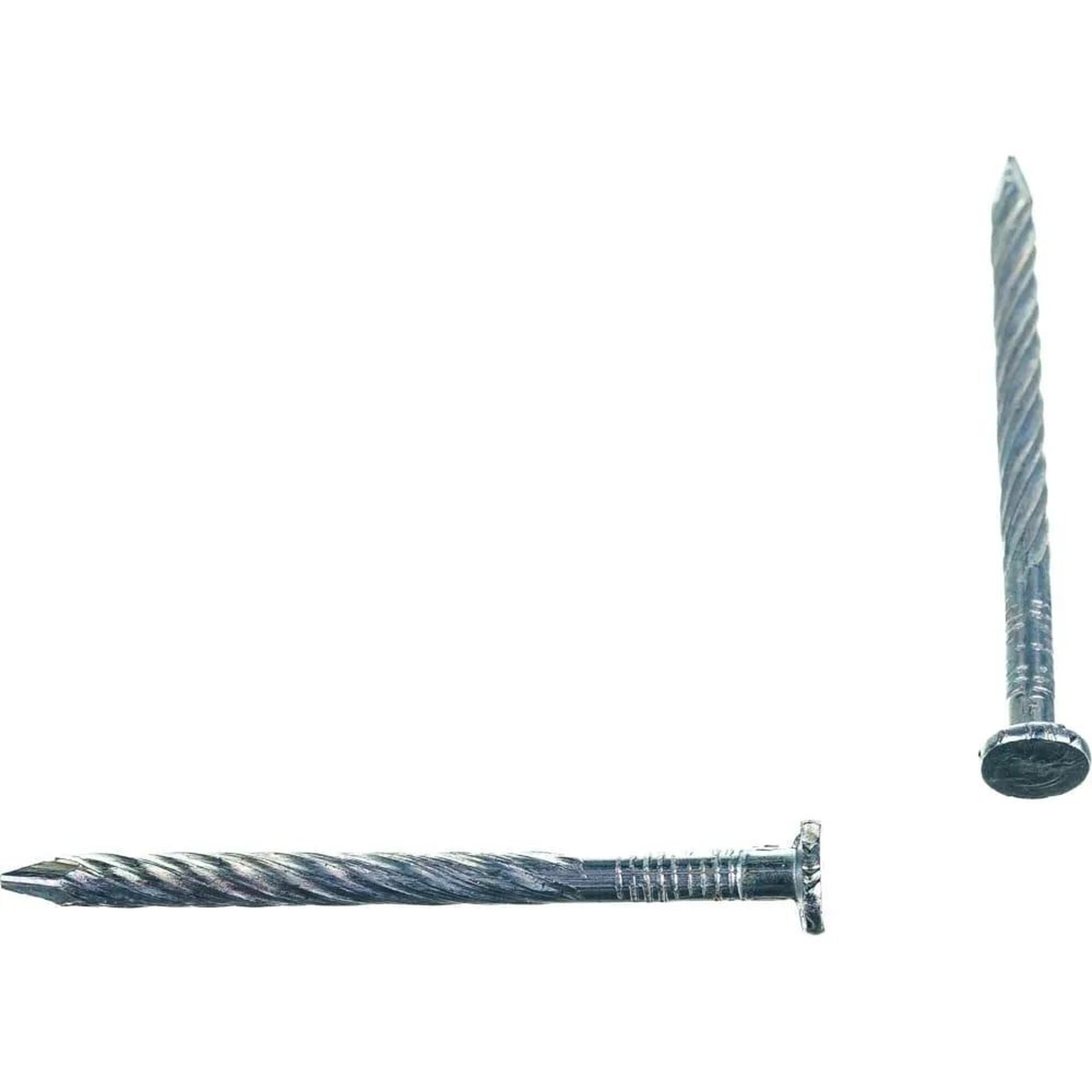 Гвозди Шпунтик винтовые цинк 3x50 мм 1 кг в упаковке цвет серебристый