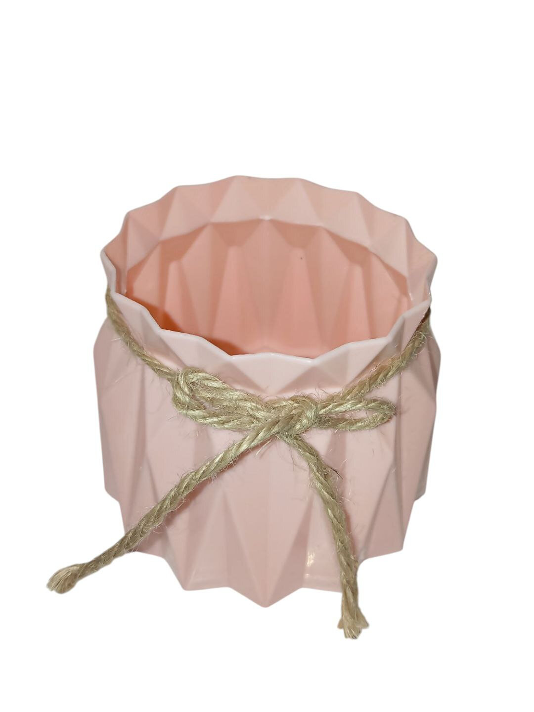 Ваза пластмассовая, для цветов, декор, высота 10 см, розовая — фото 1