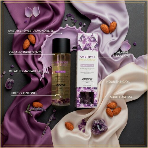 Изображение товара Органическое массажное масло с камнями AMETHYST SWEET ALMOND