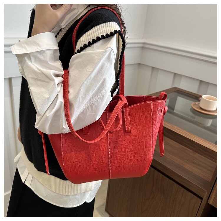 Сумка-рюкзак  Сумка женская, через плечо, тоут, А4, красный — фото 1