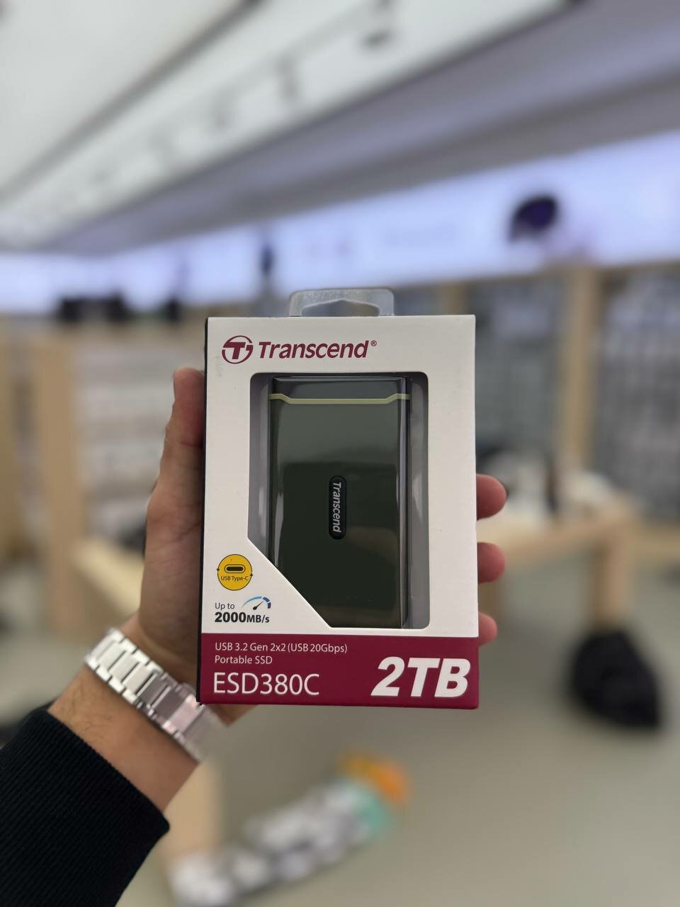 Transcend ESD380C внешний SSD 2TB, 2000MB/s, USB-C, ударопрочный корпус
