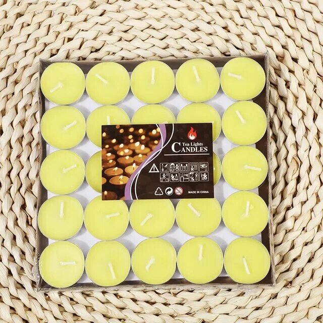 Декоративные ароматические чайные свечи Tea Lights, в форме сердца и круга, 50 шт
