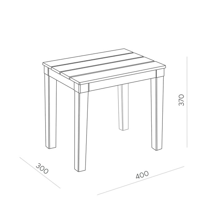 Столик для шезлонга "Прованс", пластиковый, 40х30х37 см, антрацит — фото 1