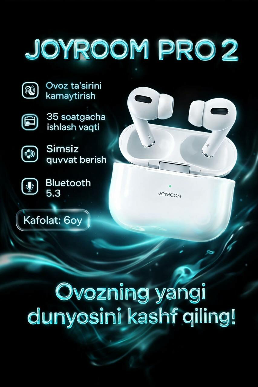 JOYROOM AirPods Pro 2 ANC (2-го поколения) с активным шумоподавлением ANC, Bluetooth-наушники