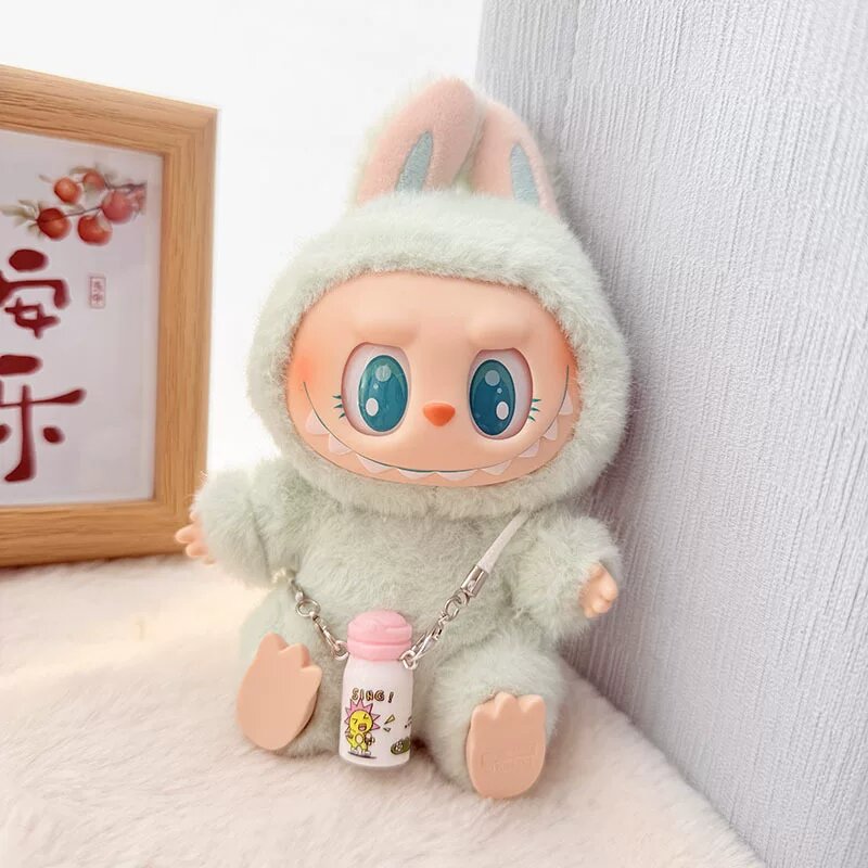 Аксессуар для плюшевых игрушек Labubu: маленькая белая бутылка для воды для фигур 1-го и 2-го поколения