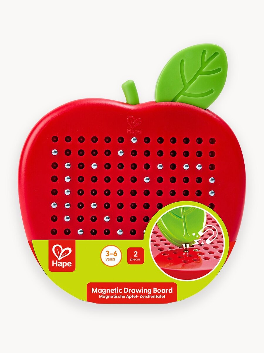 Серия "Магия магнитиков". Детская развивающая игрушка Магнитная доска для рисования "Красное Яблоко" Hape E1712_HP