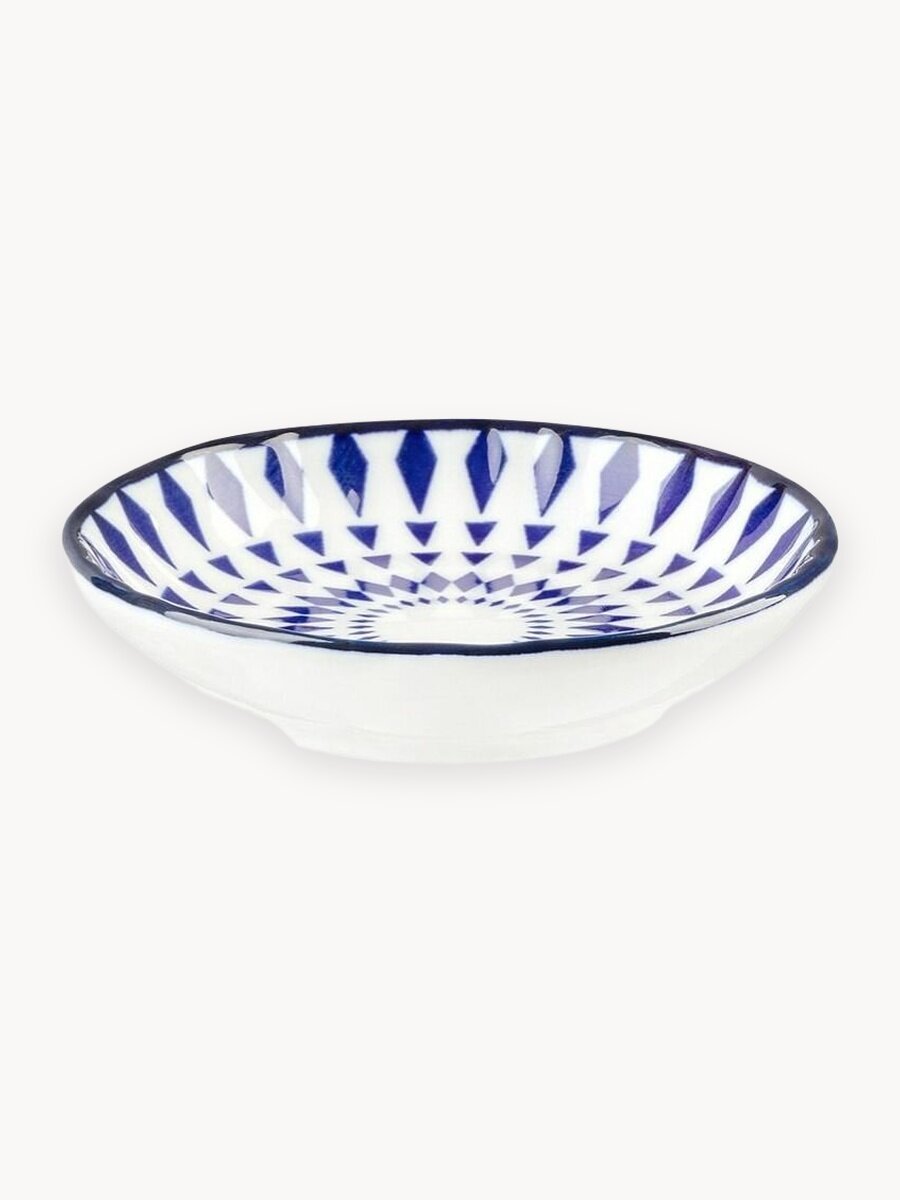 Салатник фарфоровый, 9,5х9,5х2 см, фарфор, MADAME COCO, синее