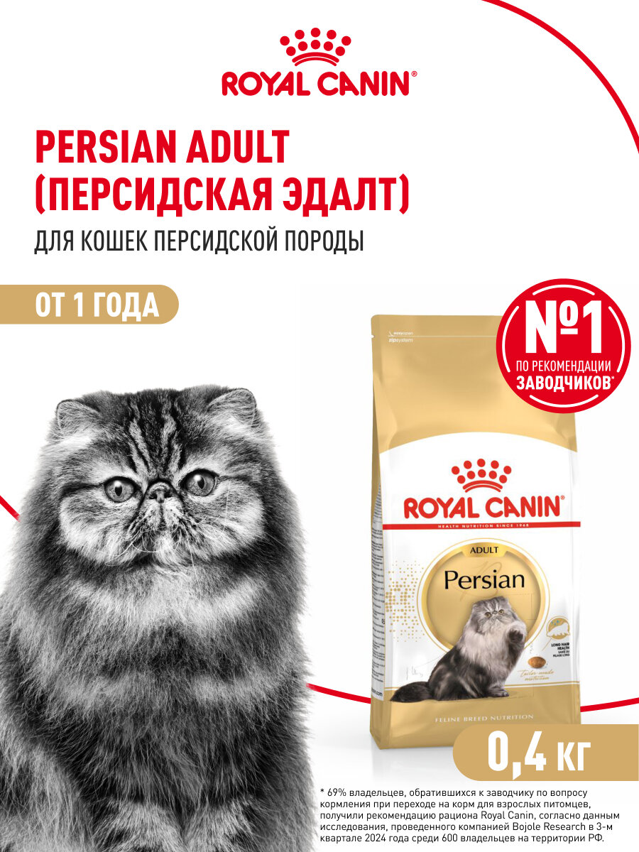 Сухой корм для кошек Royal Canin Adult для персидской породы, 0,4 кг — фото 1