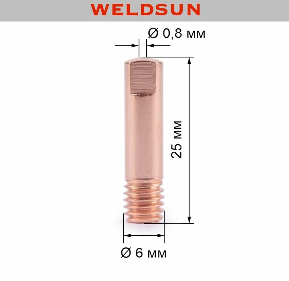 Набор для полуавтомата WeldSun №6, для MIG-15, наконечники и диффузор — фото 1