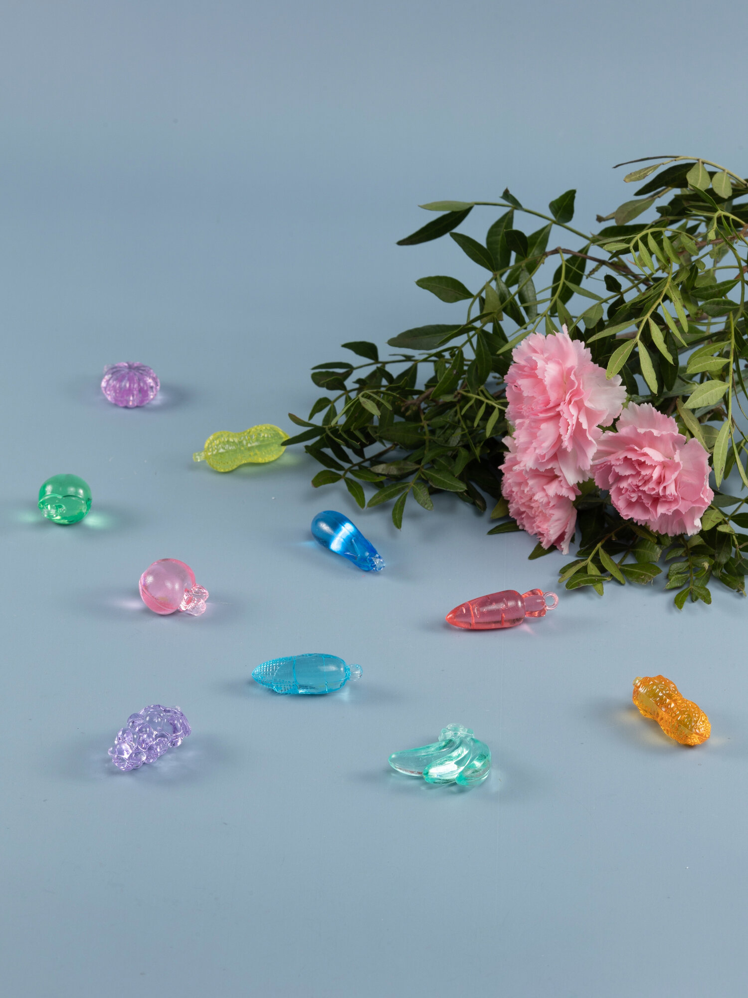 Детские игрушки фигурки «Овощи и фрукты» 50 шт, акриловые кристаллы для игр, декора и творчества, COLOR Si — фото 1