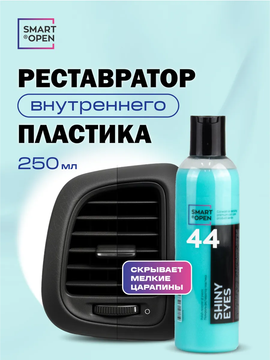 Полироль для пластика автомобиля, очиститель салона автомобиля, восстановитель пластика Smart Open "Shiny Eyes" 0,25л