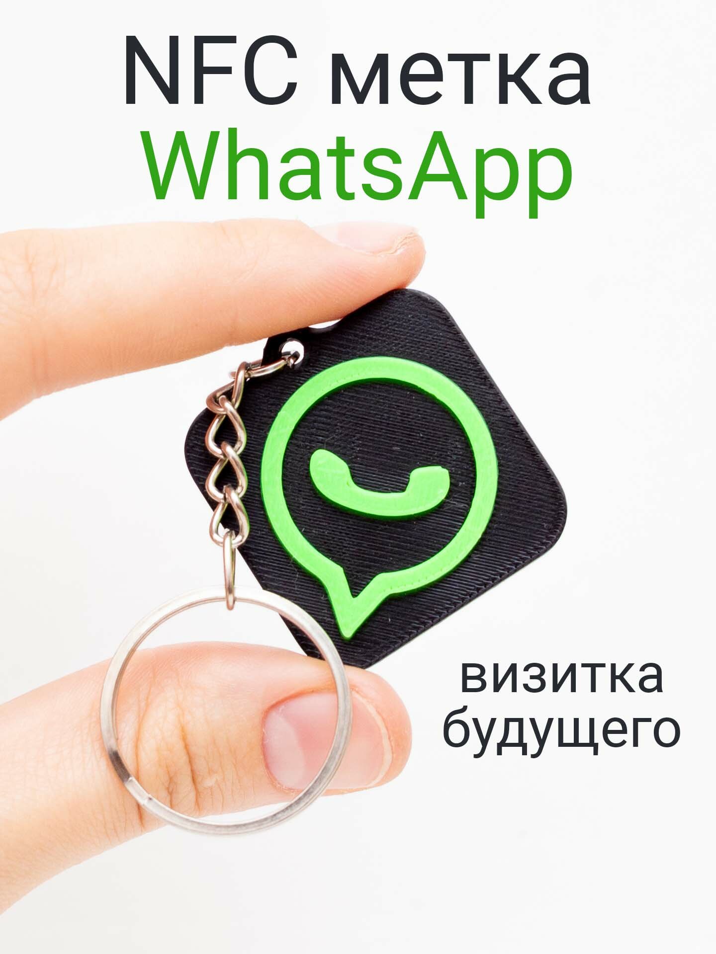 NFC метка, NFC брелок ватсап, умная NFC визитка для обмена контактами в одно касание