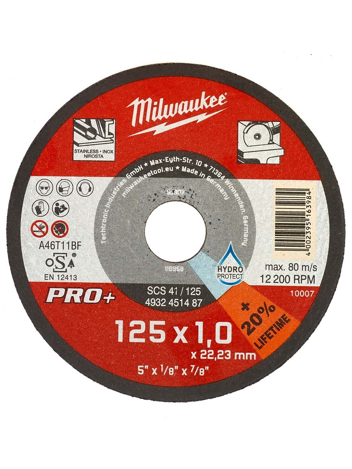 Диск отрезной Milwaukee PRO+ SCS41125 мм 10 шт (4932478998)