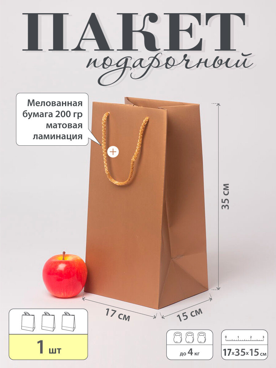 Пакет подарочный "Премиум" 17x35x15