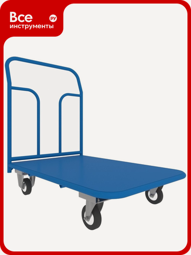 Изображение товара Платформенная тележка METOS для транспортировки грузов, удобная высота ручки, конструкция без складной ручки, прочная