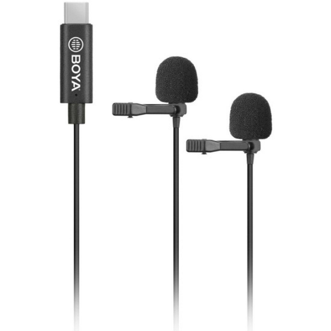 Петличный микрофон Boya BY-M3D двойной с разъемом USB Тype-C