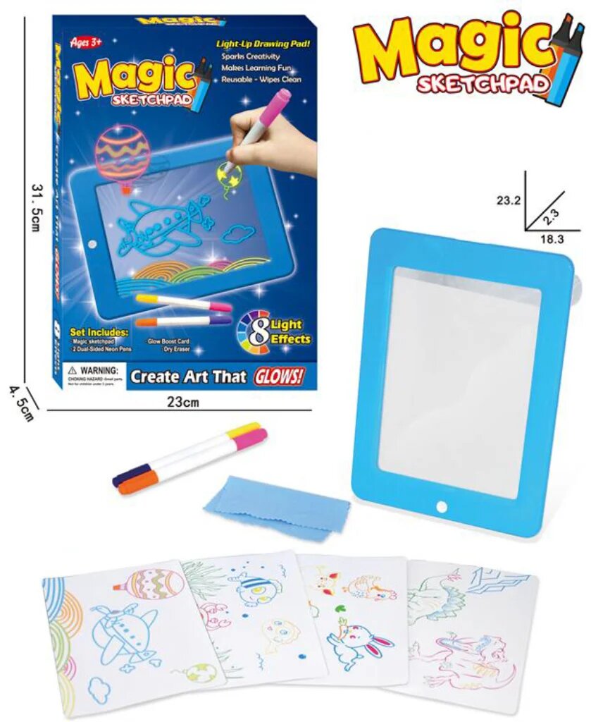 Доска для рисования "Неоновая картинка", Magic Sketchpad, доска для детей
