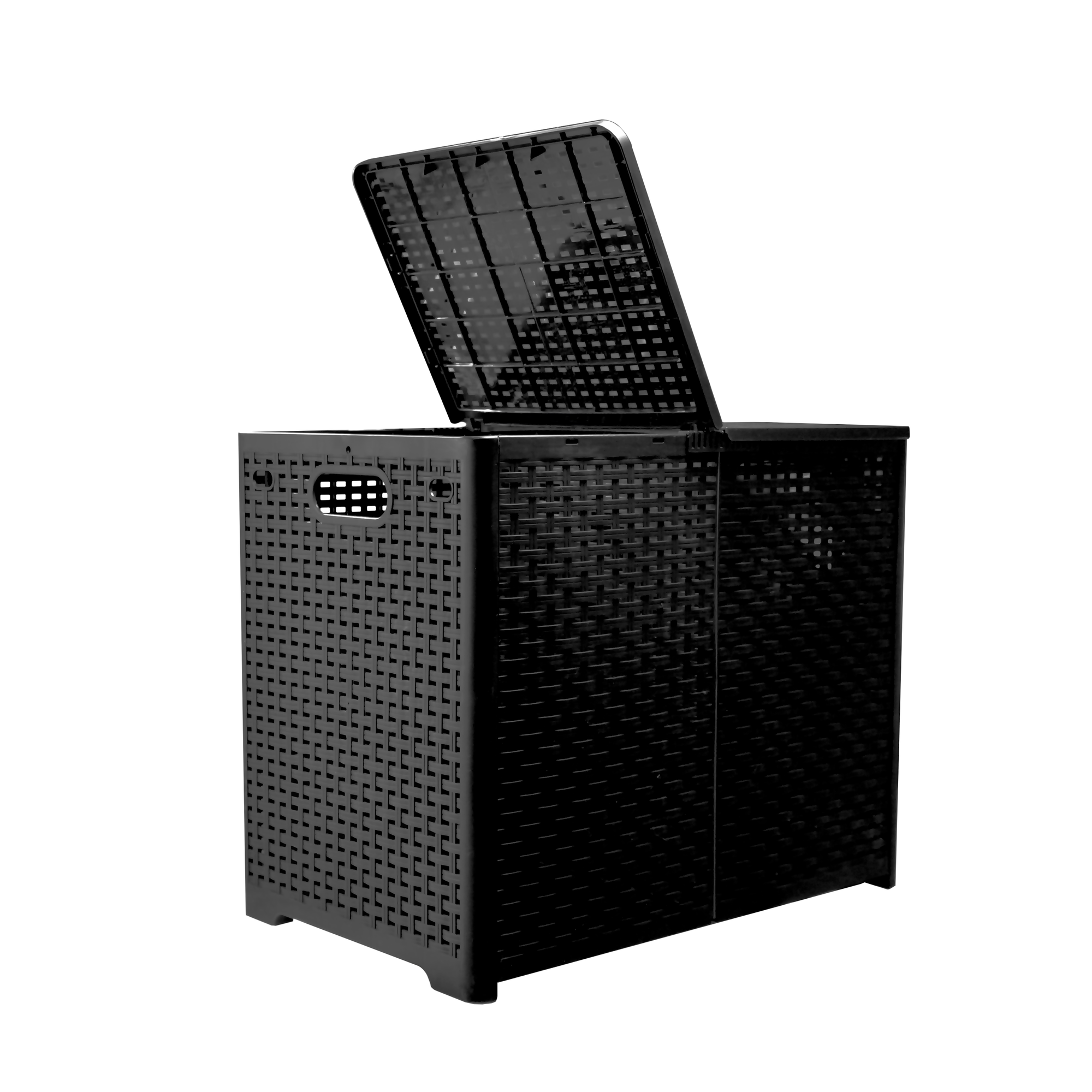 Корзина складная FOLDI DUAL 80л с перегородкой и крышками. графитовый