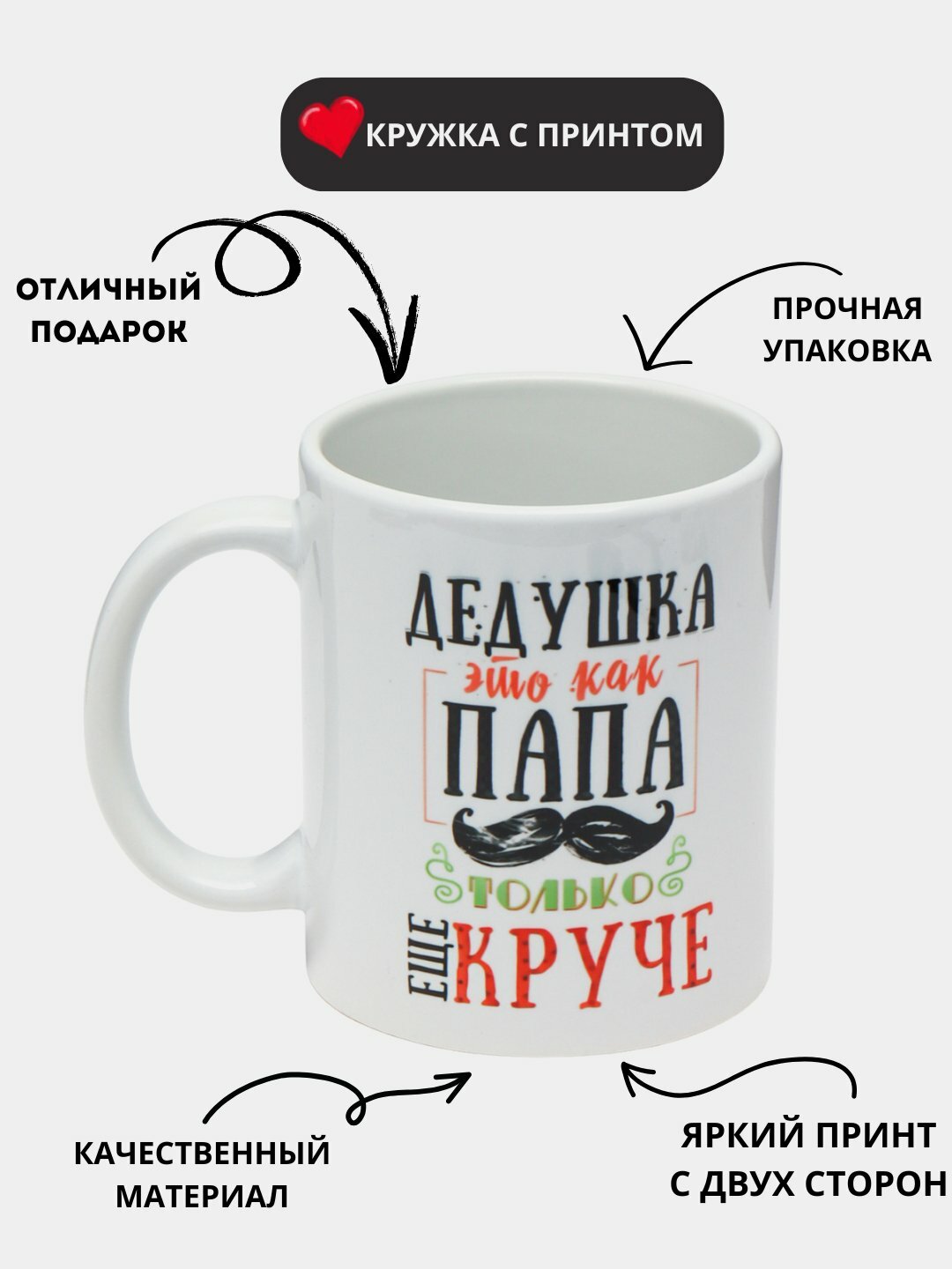 Кружка в подарок, с принтом, керамическая Кружка в подарок, с принтом, керамическая
