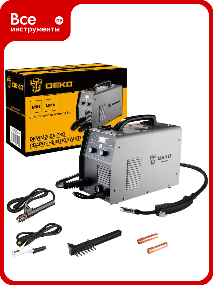 Сварочный полуавтомат DEKO DKWM250A PRO MIG/MAG 250А 051-4687
