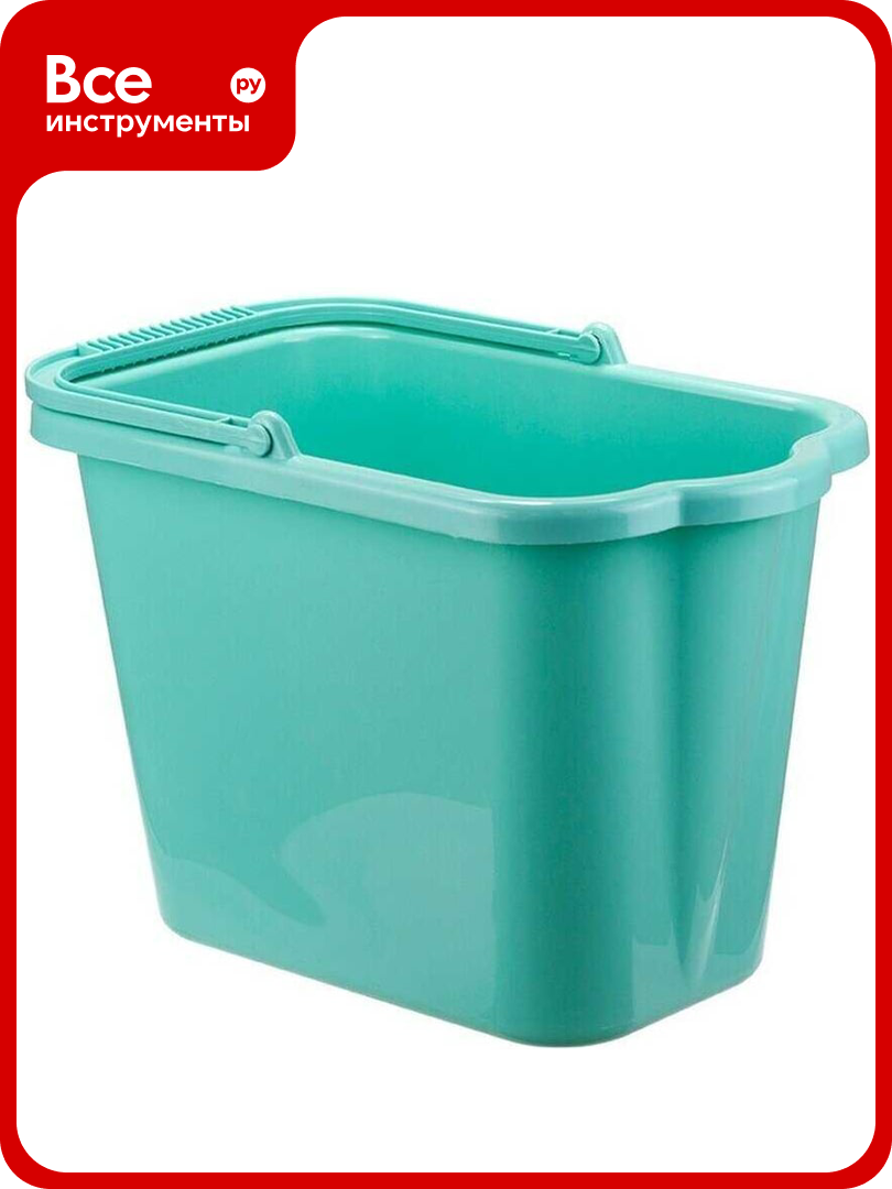 Ведро прямоугольное IDEA 9 5 л  М 2420 аквамарин