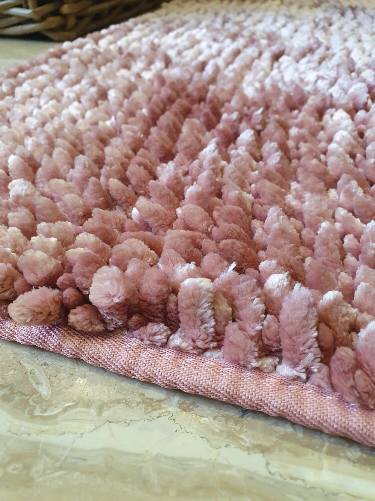 Коврик 50х80см для ванной комнаты шенилл универсальный розовый тауп
