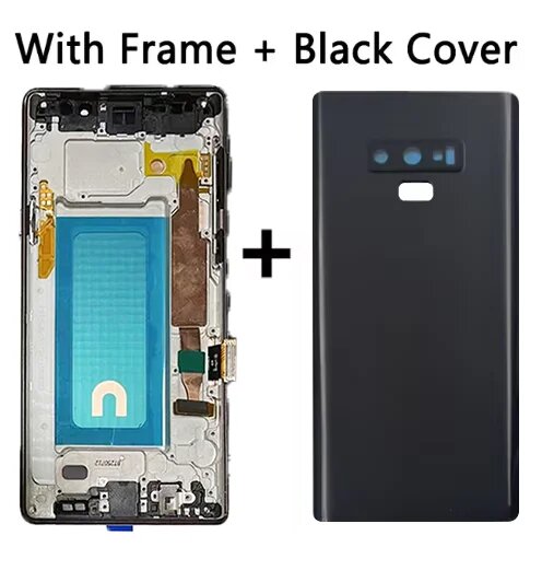 100% тестовый экран Note 9 для Samsung Note 9 N960F N960F/DS ЖК-дисплей цифровой сенсорный экран с запасной частью рамки, Frame Black Cover