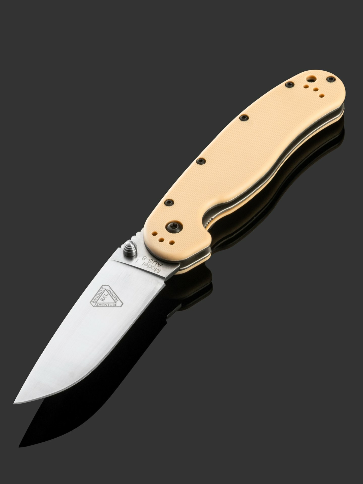 Складной нож Ontario RAT 1 Satin ON8848DT  сталь AUS 8  рукоять Desert Tan GRN