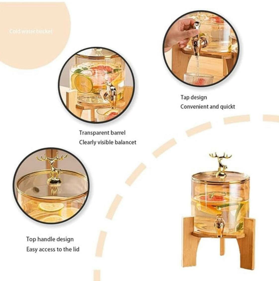 Графин с краном для лимонада (5 литра) Огнестойкий графин для горячих и холодных напитков, — фото 1