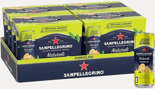 Изображение товара Газированный напиток Sanpellegrino Pompelmo (грейпфрут), 0.33 л, Х 24 шт.