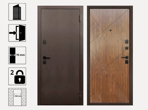 Изображение товара Дверь Ferroni Гарда 7 см Антик медь Мореная береза 860R входная металлическая