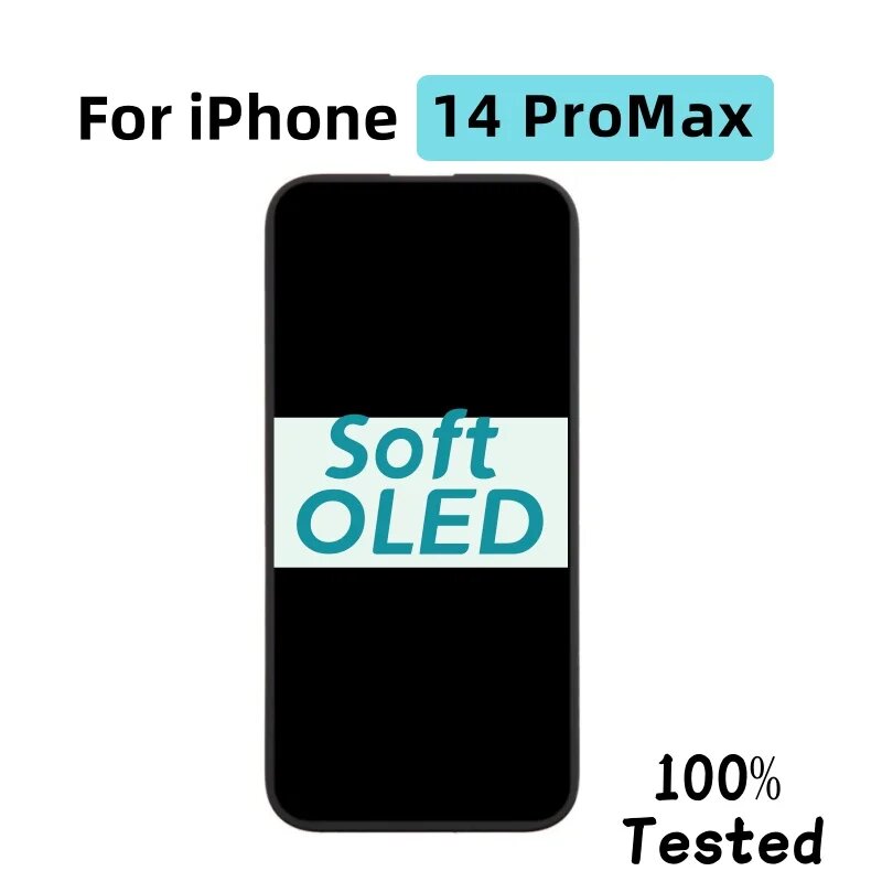 Мягкий OLED-дисплей для iPhone 14 Pro Max/14 Plus Incell ЖК-дисплей с 3D сенсорным экраном и дигитайзером, запасные части в сборе, настоящий тон, Soft OLED-14promax