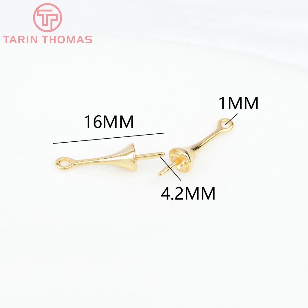 Латунные полубулавки 24K золото 16x35 мм 20 шт.