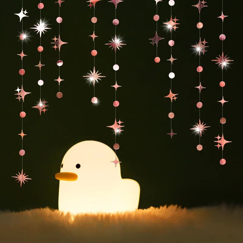 Бумажная гирлянда со звездами MOONBIFFY 3M4 rose gold