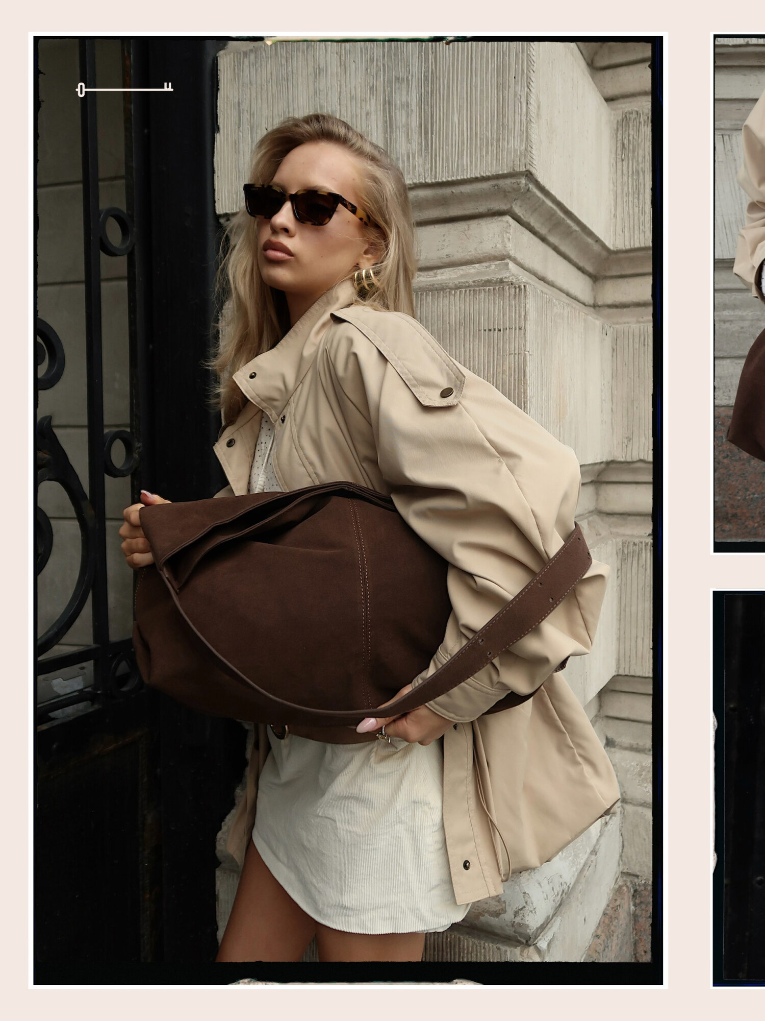 Сумка хобо LE TRESOR, фактура бархатистая, шоколад — фото 1