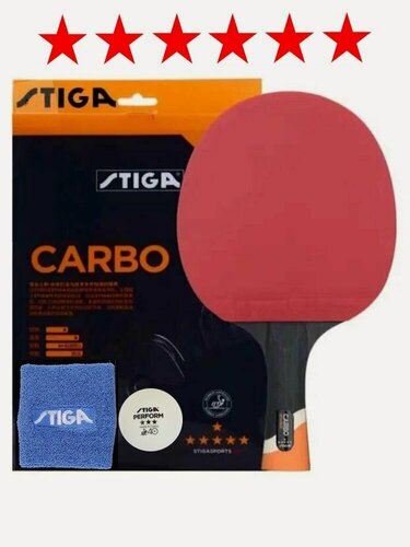Изображение товара Ракетка для настольного тенниса, пин-понга профессиональная STIGA CARBO WBR