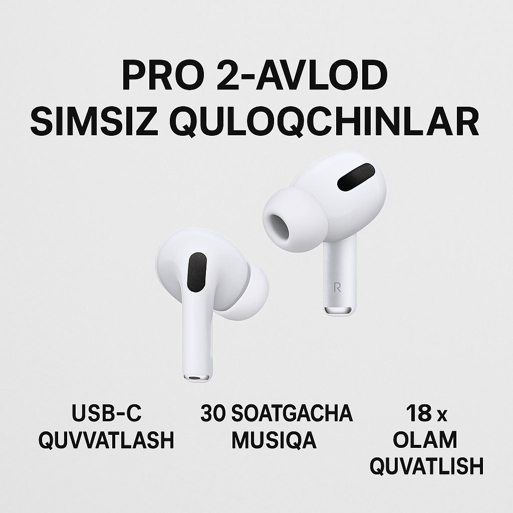 Наушники AirPods Pro, шумоподавление, сенсорное управление, белый