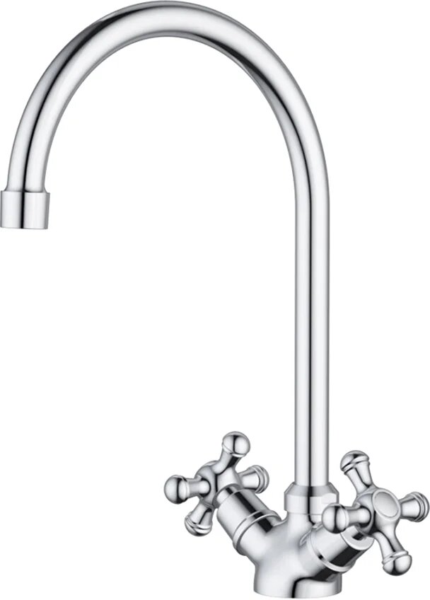 Смеситель для кухни Damixa RedBlu Retro 230000000 елочка латунный хром с поворотным изливом